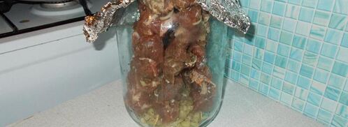 шашлык в банке в духовке. Шаг 5