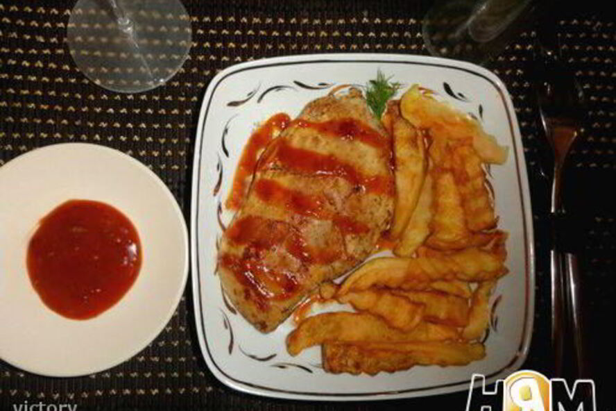 Рецепт стейка гриль с картофелем и соусом barbecue