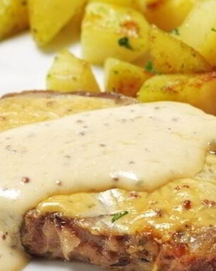 Стейк из говядины с хреном