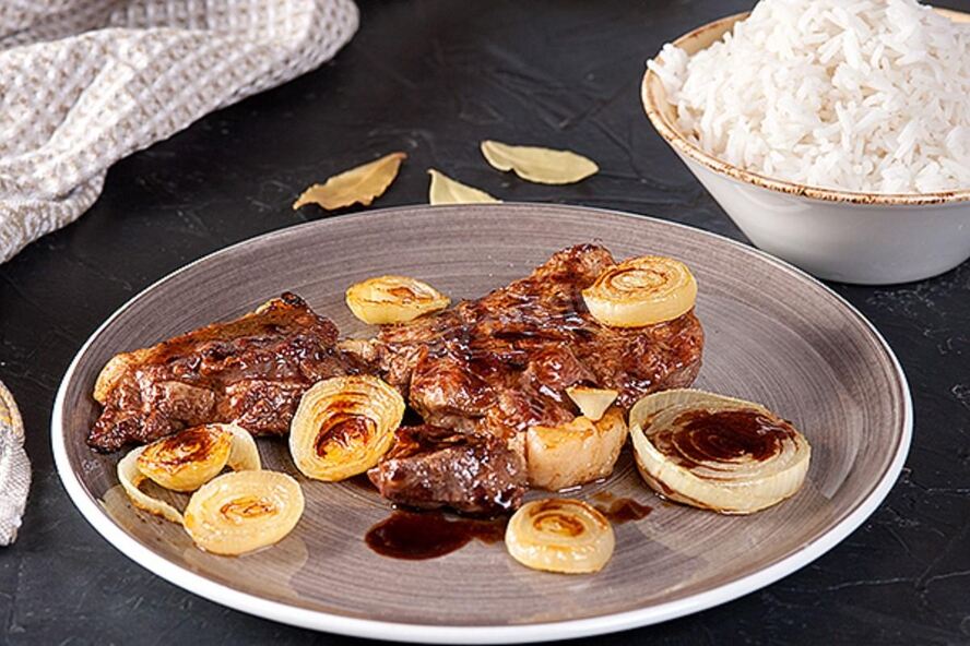 Рецепт стейка из говядины в лимонно-соевом соусе