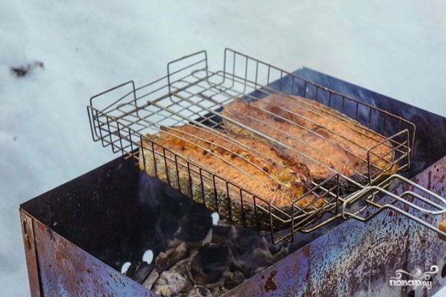 Рецепт стейка из семги на решетке