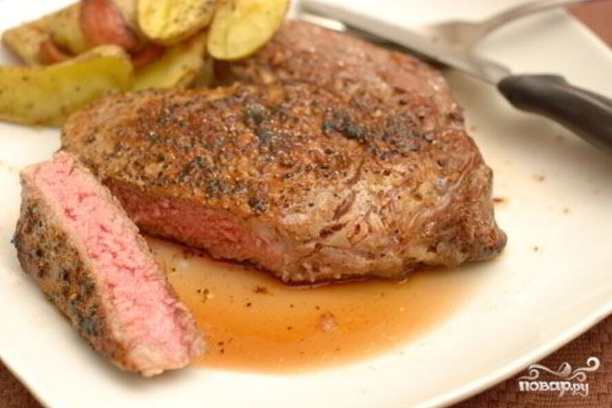 Рецепт стейка из телятины на сковороде