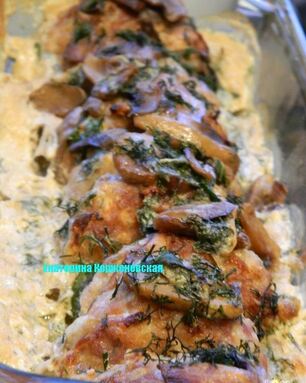 Тефтели в сливочно-грибном соусе