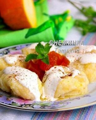 Ленивые вареники с бананом и кабачком