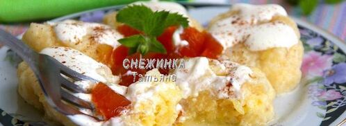 ленивые вареники с бананом и кабачком. Шаг 7