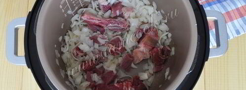 домашнее жаркое на пиве с тыквой в мультиварке. Шаг 5