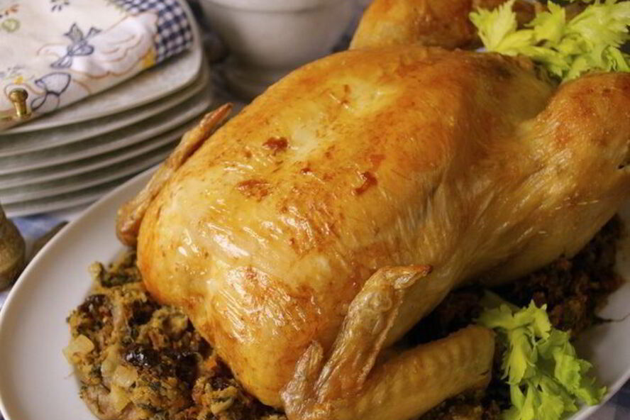 Рецепт жаркого из фаршированной курицы