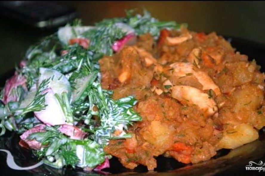 Рецепт жаркого из индейки в мультиварке