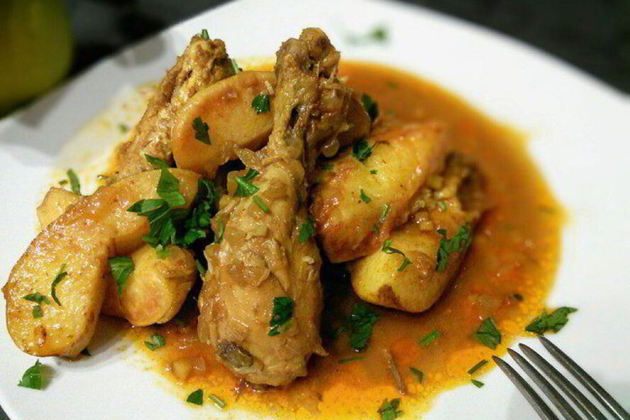 Рецепт жаркого из курицы с айвой