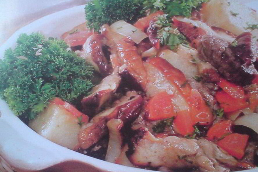 Рецепт жаркого с грибами и овощами