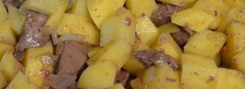 жаркое с картофелем и куриной печенью. Шаг 3