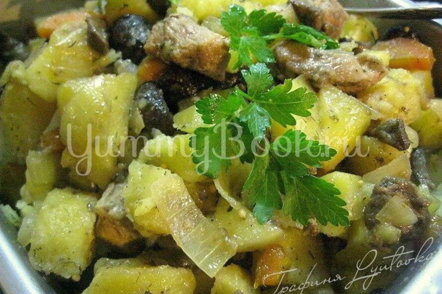 Рецепт жаркого со свининой и грибами