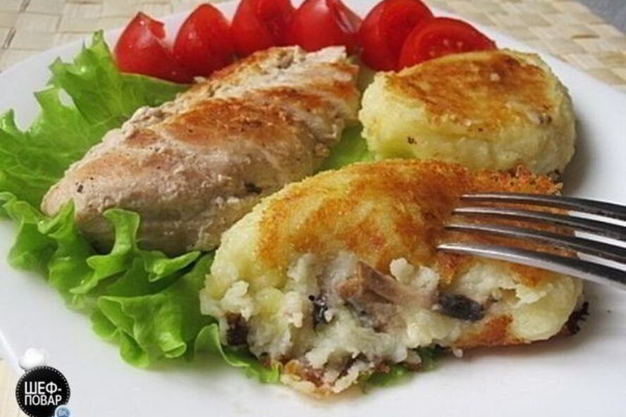 Рецепт картофельных зраз с шампиньонами и луком