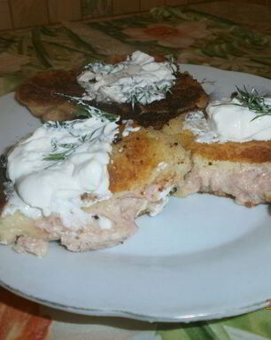 Картофельные зразы с ветчиной и сыром