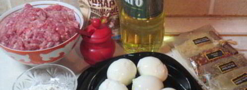 куриные зразы с яйцом и луком и шотландское яйцо. Шаг 9