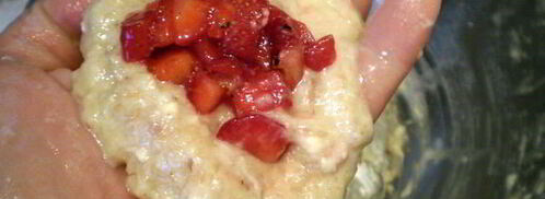 мясные зразы с клубникой и сыром фета. Шаг 8