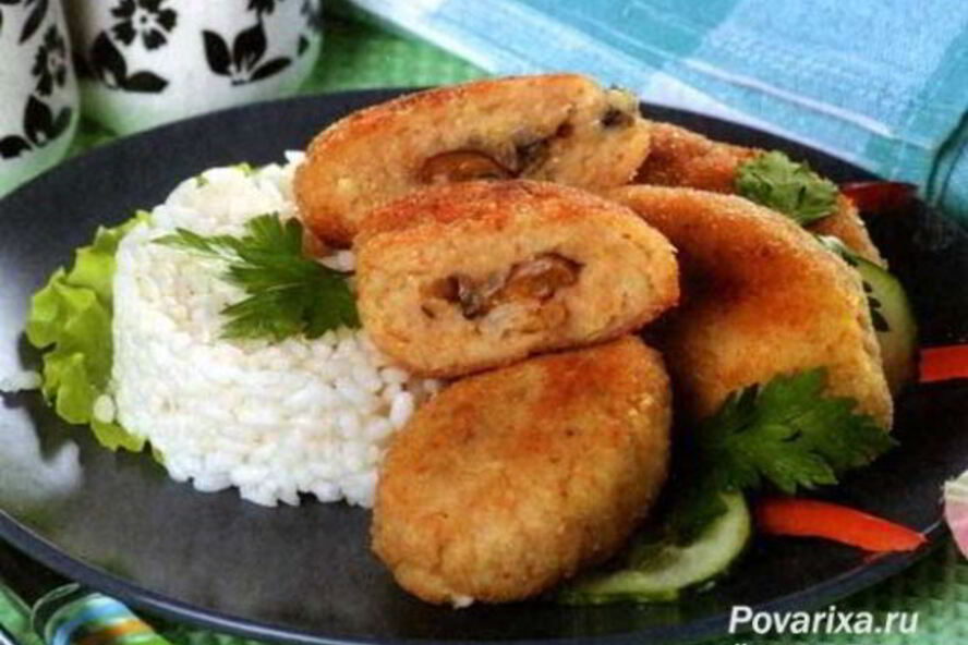 Рецепт рыбных зраз с грибной начинкой