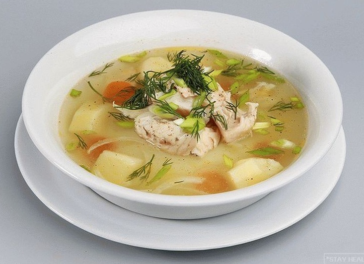 Суп из лосося, вкусный лосось.