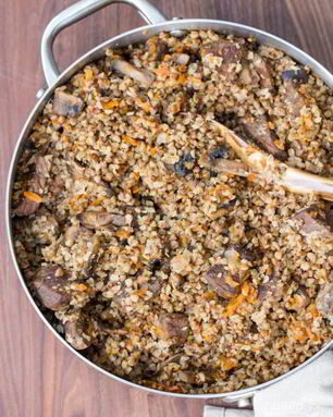 Гречка с грибами и мясом