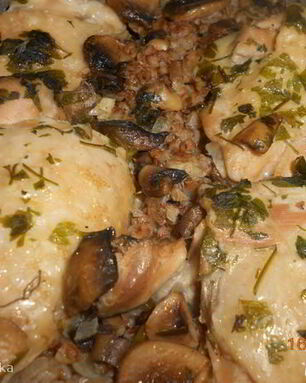 Гречка с курицей, томленные в духовке