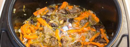 гречка с мясом и морковью в мультиварке. Шаг 8