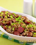 Гречка с сосисками и грибами