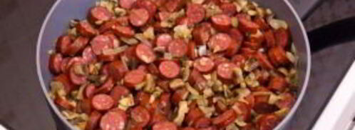 гречка с сосисками и грибами. Шаг 7