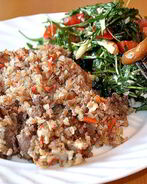 Гречка с тушенкой и грибами