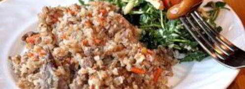 гречка с тушенкой и грибами. Шаг 4