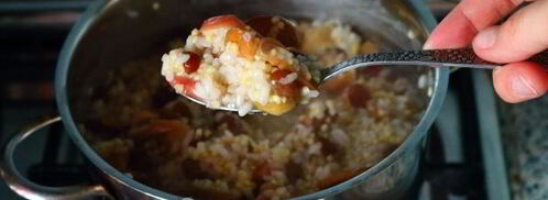 каша дружба с сушеными яблоками и изюмом. Шаг 8