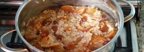 каша дружба с сушеными яблоками и изюмом. Шаг 9