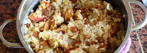 каша дружба с сушеными яблоками и изюмом. Шаг 10