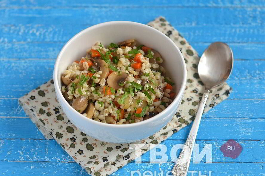 Рецепт перловой каши с грибами