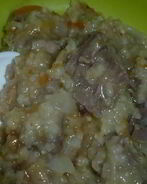 Ячневая каша на бараньей рульке