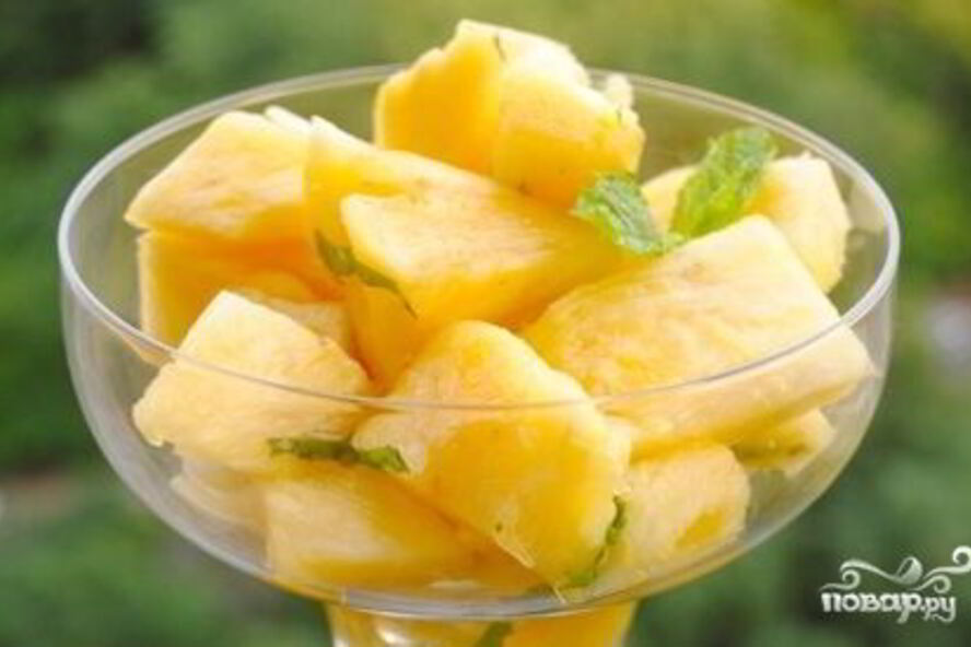 Рецепт ананаса с мятным сиропом