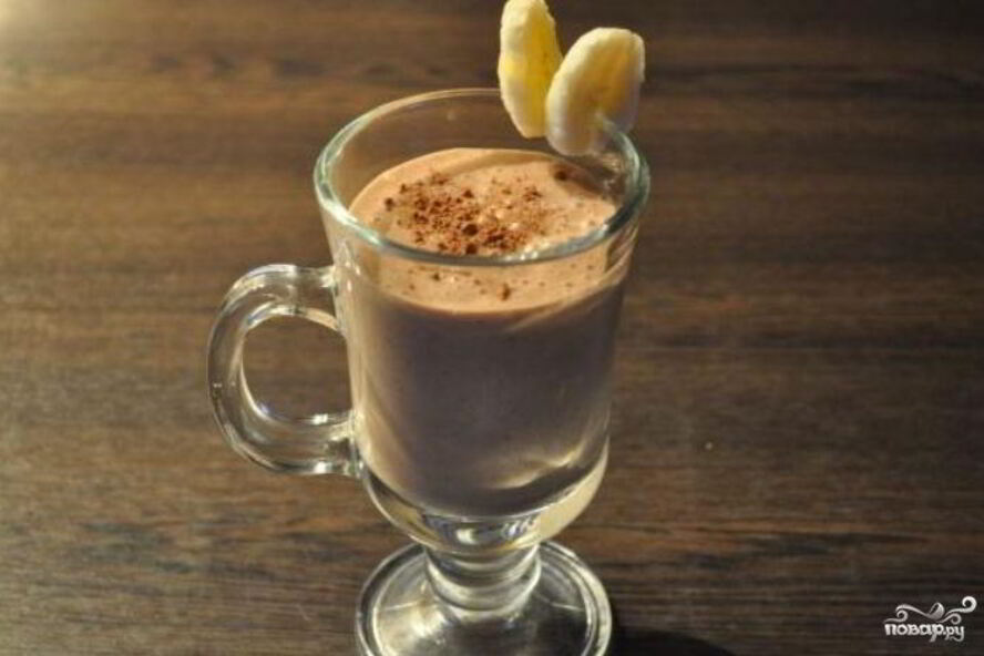 Рецепт бананова-шоколадного коктейль