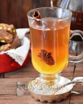 Чай с апельсином и корицей