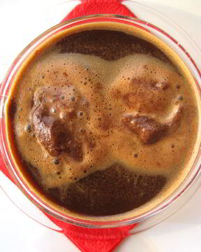 Кофе гляссе с шоколадным шербетом