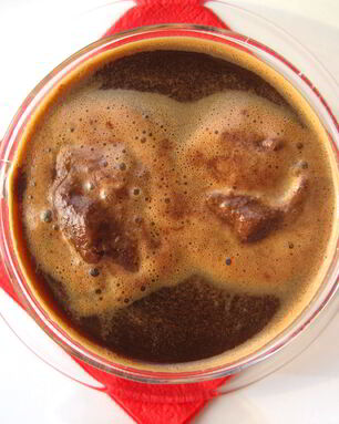 Кофе гляссе с шоколадным шербетом