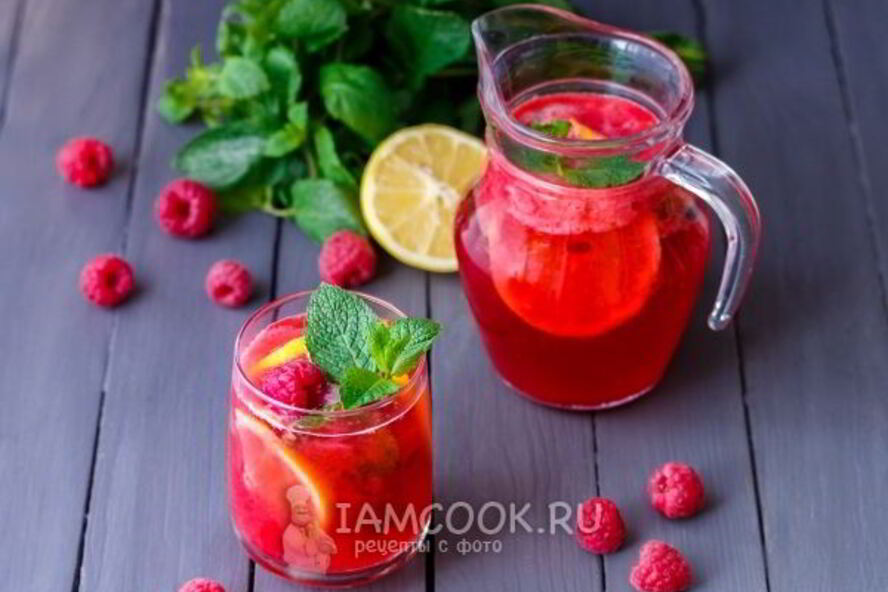 Рецепт малинового лимонада
