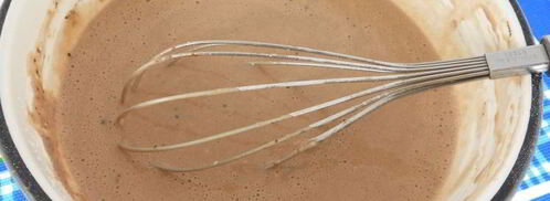 шоколадные блинчики с творогом, бананом и кофейным сиропом. Шаг 2