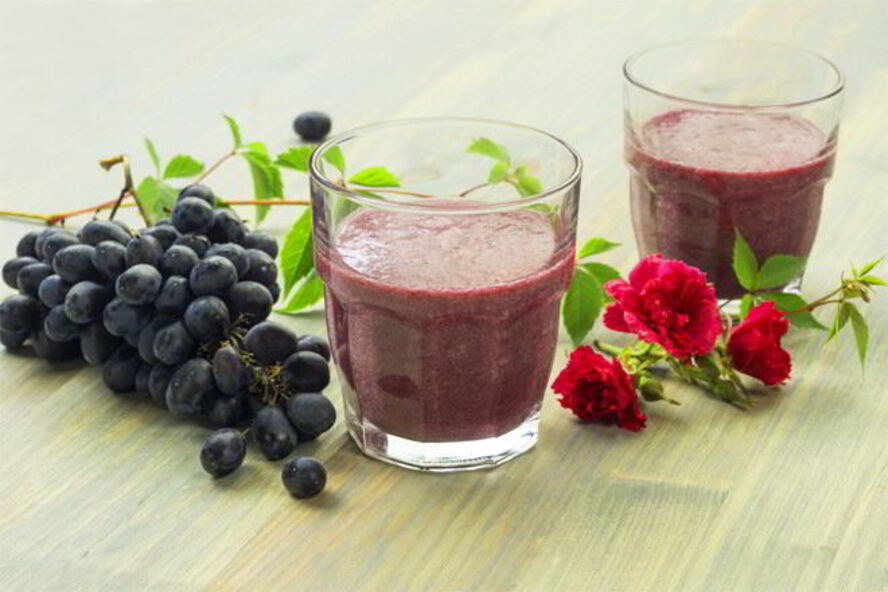 Рецепт бананова-виноградного смузи