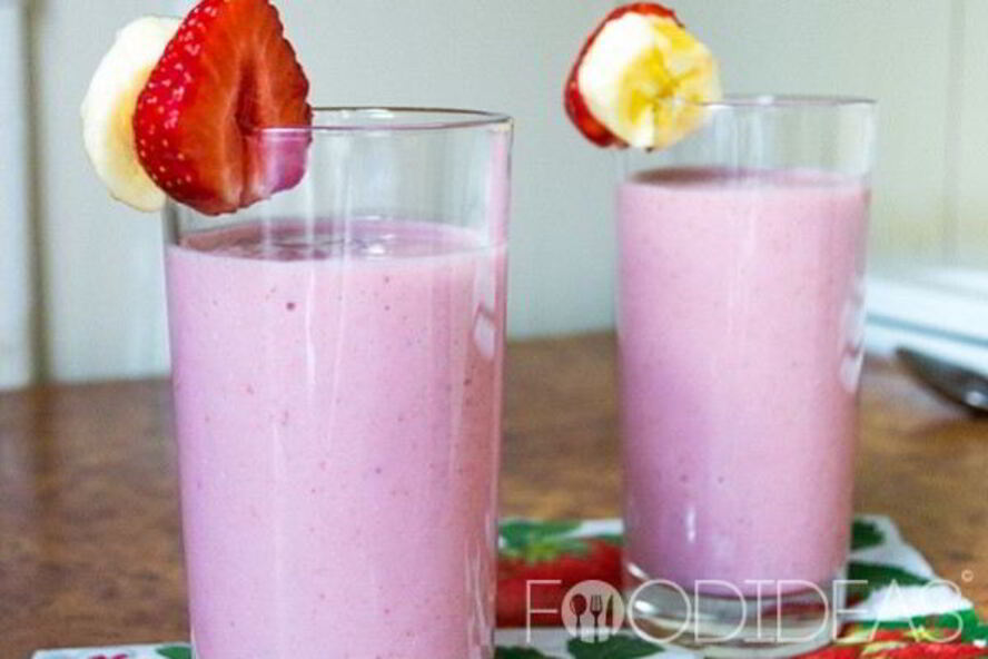 Рецепт клубнично-бананового смузи