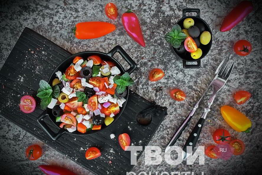 Рецепт греческого салата с брынзой