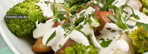 картофельный салат с брокколи, мелиссой и тархуном. Шаг 9