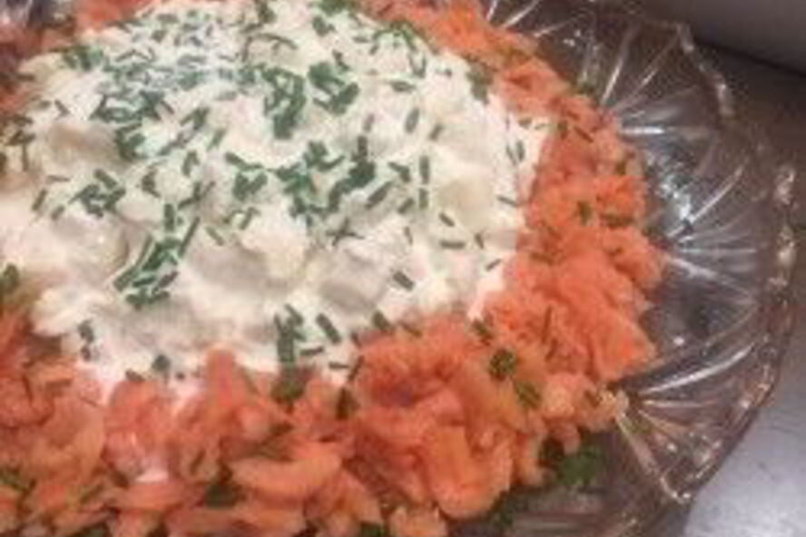 Рецепт картофельного салата с красной рыбой по-итальянски