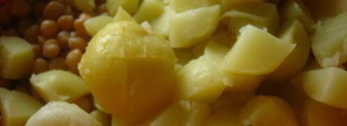 картофельный салат с нутом и беконом. Шаг 5