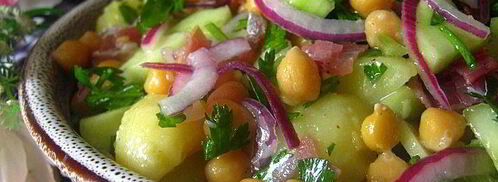 картофельный салат с нутом и беконом. Шаг 7