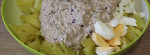 картофельный салат с тунцовым соусом. Шаг 3