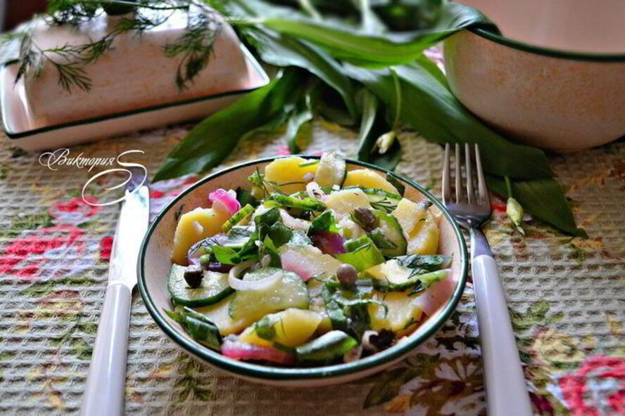 Рецепт салата из картофеля и черемши